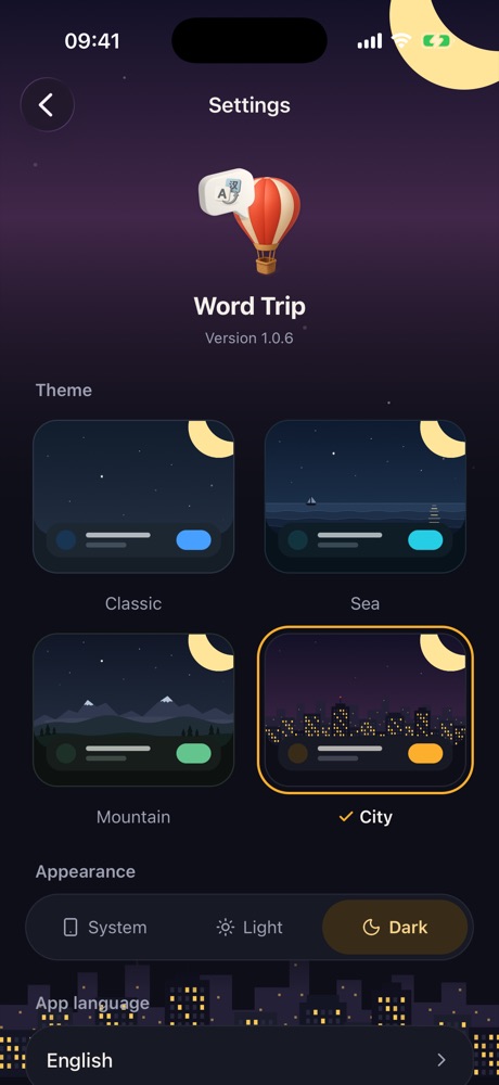 The City theme at night